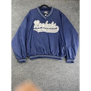 Vintage Houston Rockets Windbreaker Pullover Crewneck Sweater Bike Tag Size XL